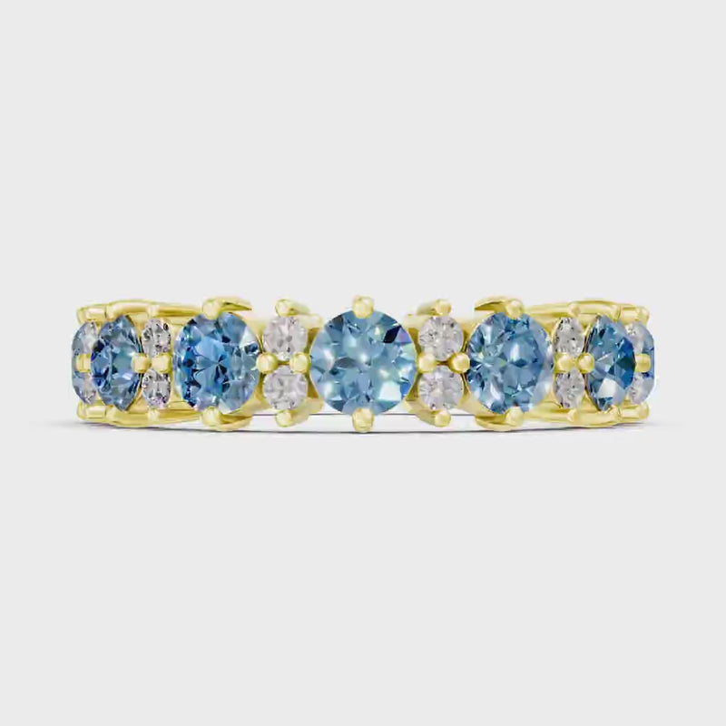 Round Gemstone Full Eternity Band