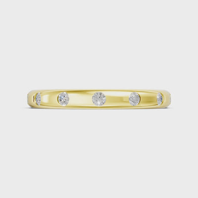 Flush Set Gemstone Wedding Gold Ring