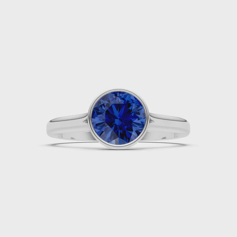 Created BSP Round 6.5mm Normal Round Bezel Set Solitaire Ring