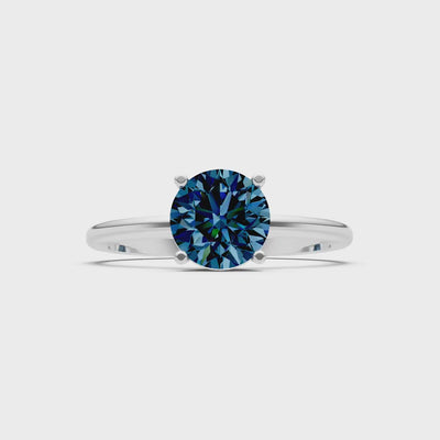 Alexandrite 4 Prong Solitaire Round Engagement Ring Cathedral Setting