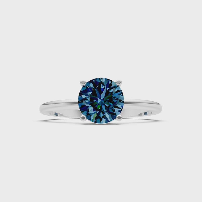 Alexandrite 4 Prong Solitaire Round Engagement Ring Cathedral Setting