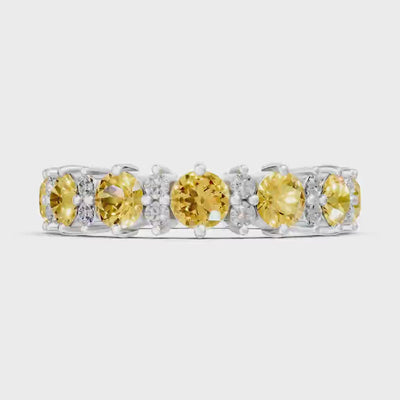 Citrine Round Cut Full Eternity Band