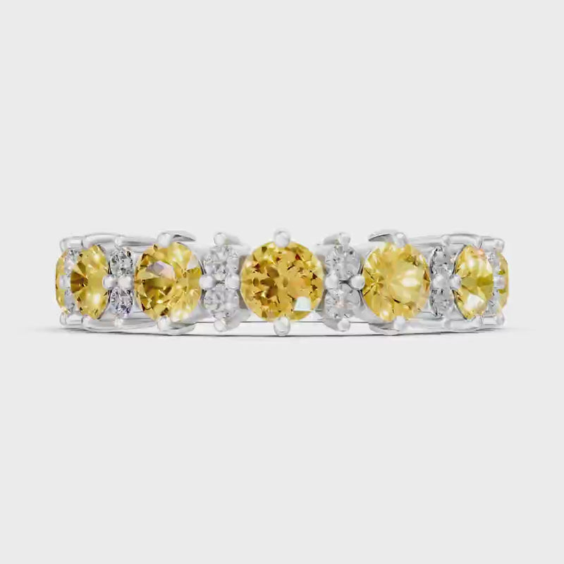 Citrine Round Cut Full Eternity Band