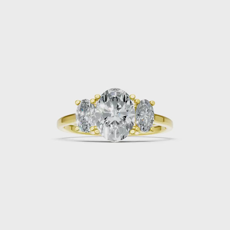 Oval Three Stone Ring