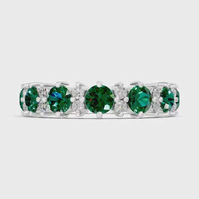 Emerald Round Cut Full Eternity Band
