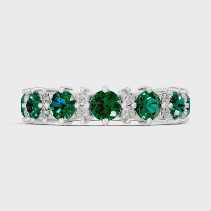 Emerald Round Cut Full Eternity Band