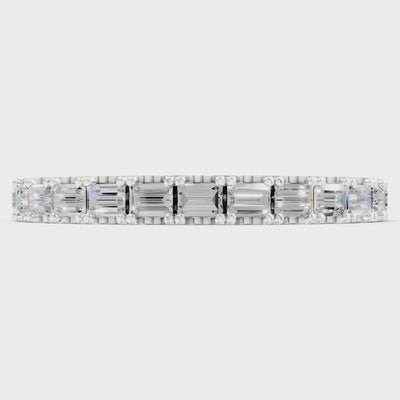 Diamond Straight Baguette Thin Half Eternity Band