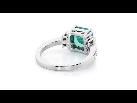 Video of Peora 14K White Gold Created Paraiba Tourmaline with Lab Grown Diamond Ring 2.50 Carats Total R63192. Includes a Peora gift box. Free shipping, 45-day returns, authenticity guaranteed.