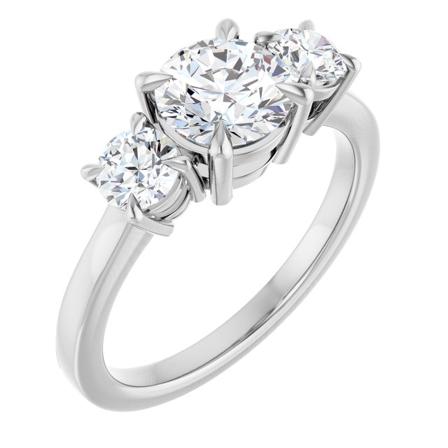 Platinum 6.5 mm Round 1/2 CTW Lab-Grown Diamond Semi-Set Engagement Ring