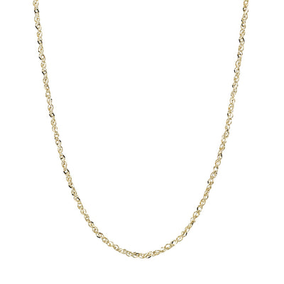 14K Yellow Gold Rope Style Chain Necklace Diamond Cut 0.9mm