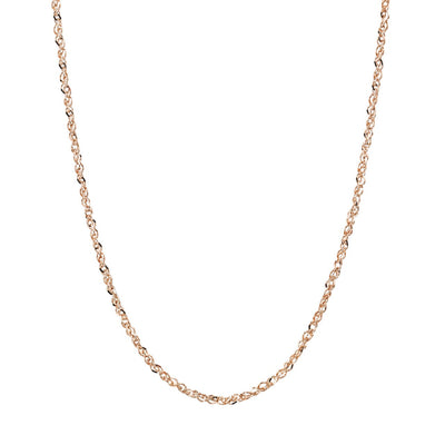 14K Rose Gold Rope Style Chain Necklace Diamond Cut 0.9mm