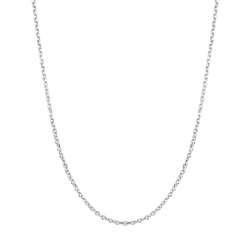 14K White or Yellow Gold Cable Style Chain Necklace Diamond Cut 1.1mm