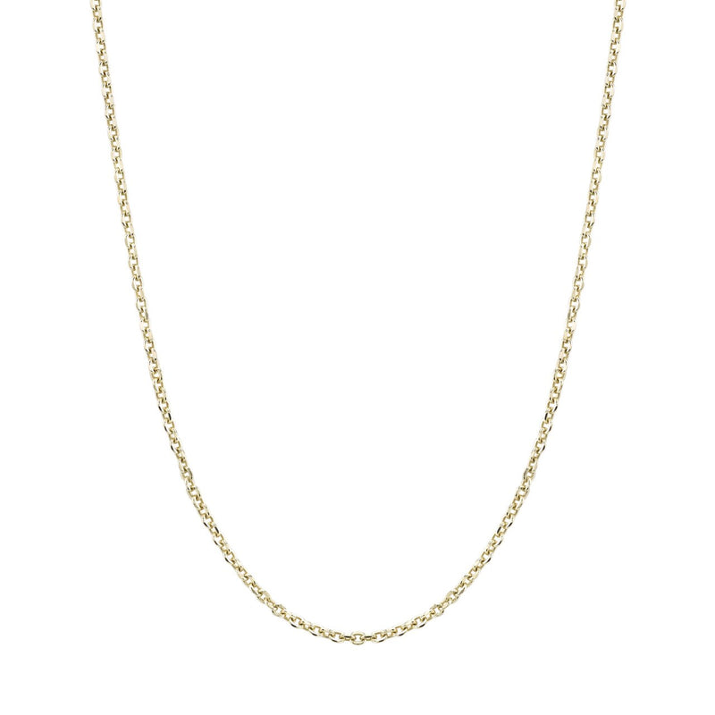 14K Yellow Gold Cable Style Chain Necklace Diamond Cut 1.4mm