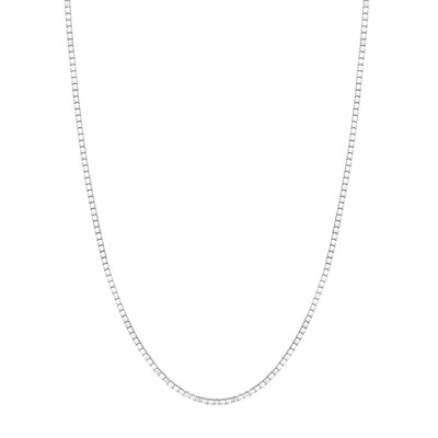 14K White Gold Box Style Chain Necklace 1.0mm