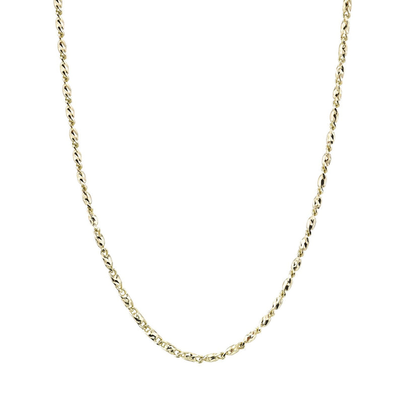 14K Yellow Gold Raso Style Chain Necklace 1.0mm