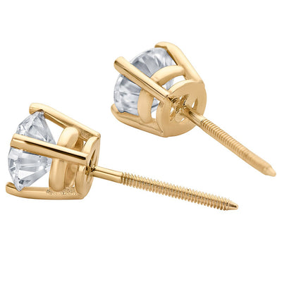 Igi Certified 1 Carat Total Lab Grown Diamond Stud Earrings In 14K Yellow Gold E19220 alternate view and angle