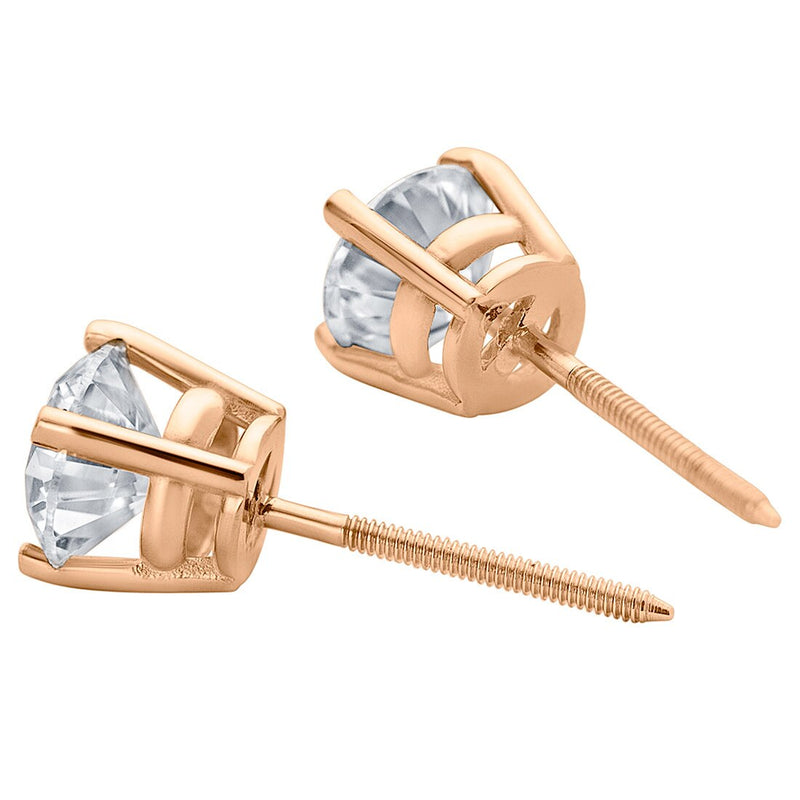 Igi Certified 1 Carat Total Lab Grown Diamond Stud Earrings In 14K Rose Gold E19222 alternate view and angle