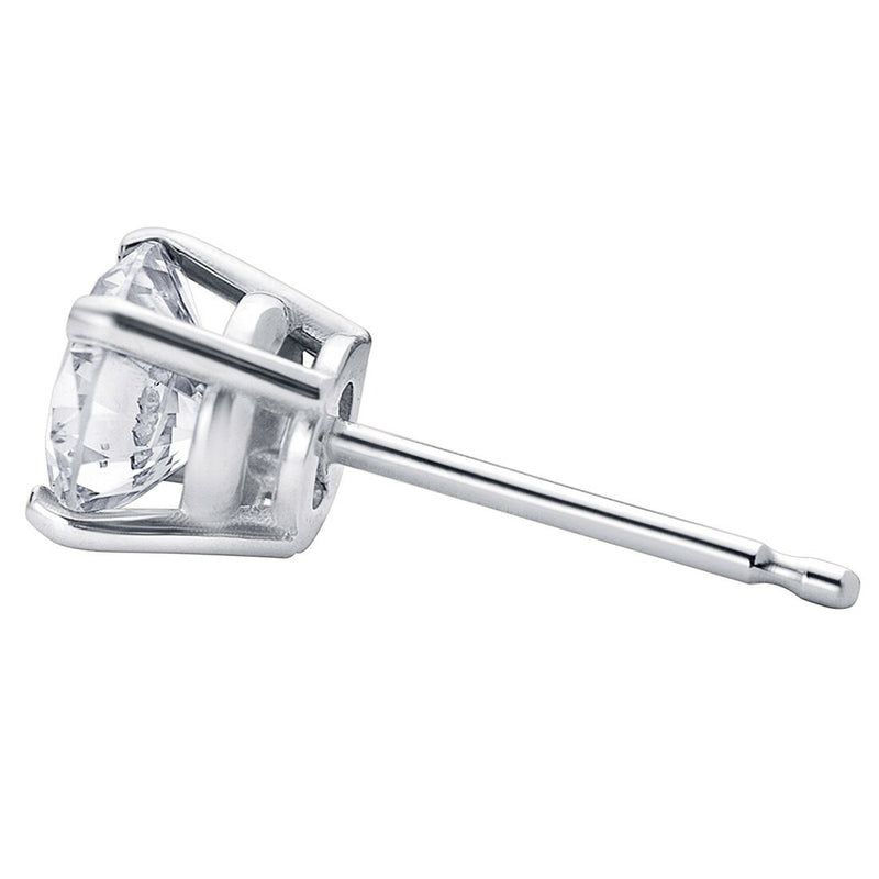1 2 Carat Lab Grown Diamond Single Stud Earring For Men In 14K White Gold E19242 alternate view and angle