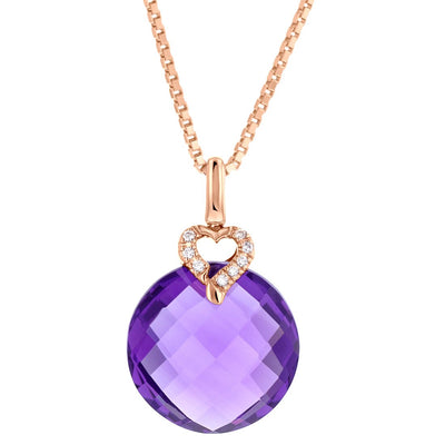 Amethyst Diamond Briolette Pendant In 14 Karat Rose Gold 8 04 Carats Total P10130 alternate view and angle