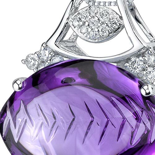 Amethyst Pendant Necklace 14 Karat White Gold Marquise 12.55 Cts