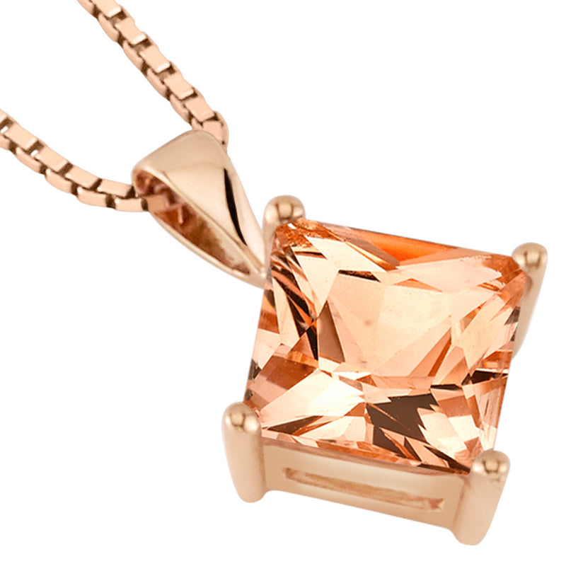 3.54ctw Morganite & Diamond Necklace Rose Gold - State St. Jewelers