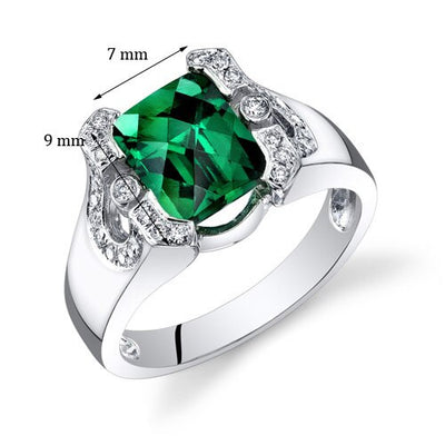 Emerald Ring 14 Karat White Gold Emerald Shape 2.3 Carats