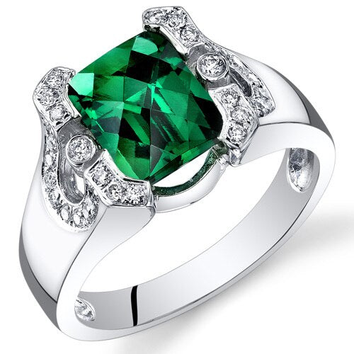Emerald Ring 14 Karat White Gold Emerald Shape 2.3 Carats