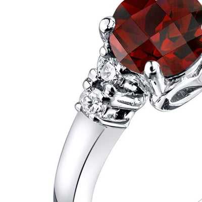 14K White Gold Garnet Diamond Solstice Ring