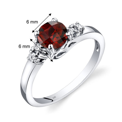 14K White Gold Garnet Diamond Solstice Ring