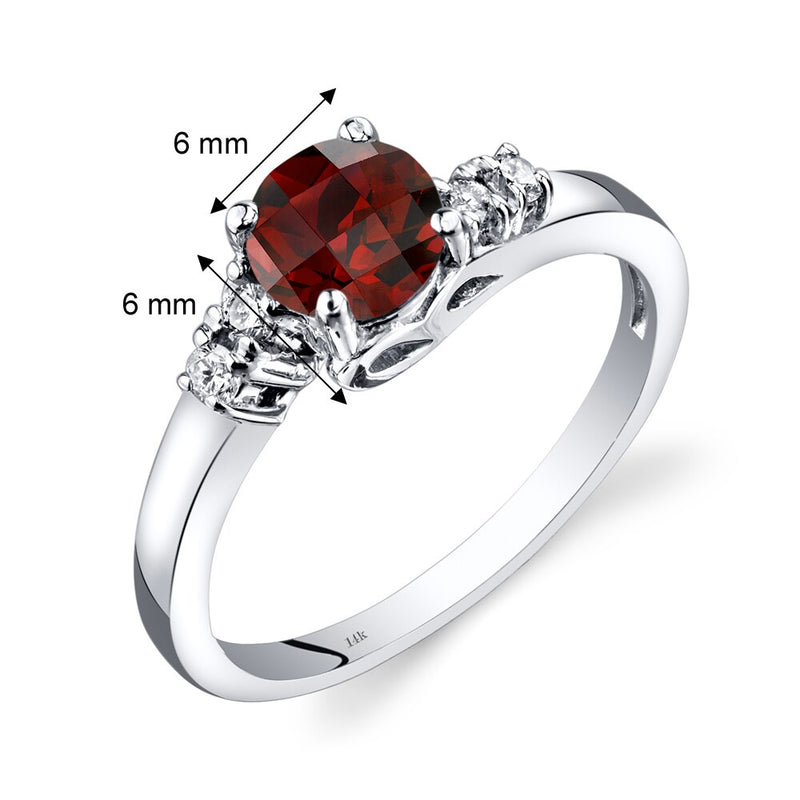 14K White Gold Garnet Diamond Solstice Ring