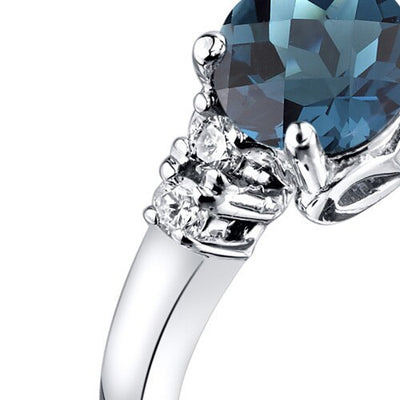 14K White Gold London Blue Topaz Diamond Solstice Ring