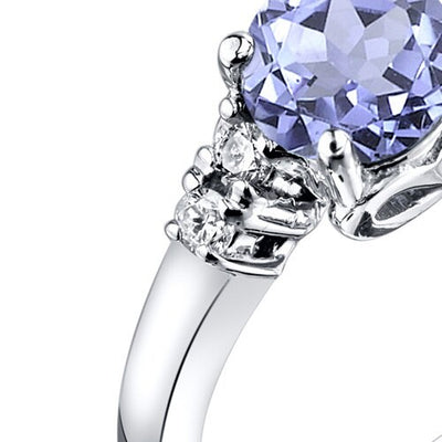 14K White Gold Tanzanite Diamond Solstice Ring