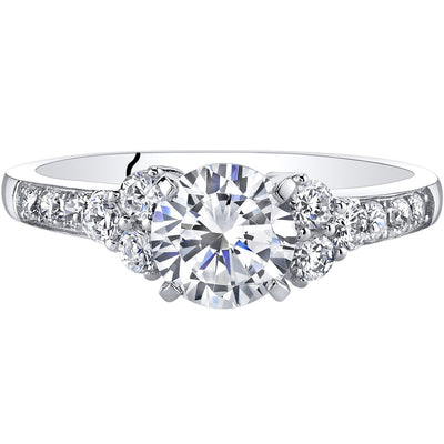 14K White Gold Classic Style Engagement Ring Sizes 4-10