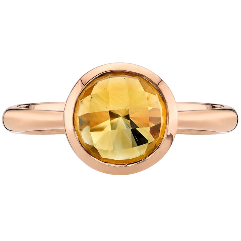 14k Rose Gold Citrine Solitaire Dome Ring (1.50 carat)