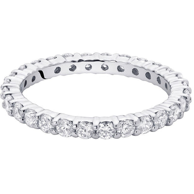 Lab Grown Diamond 1 Carat Total Eternity Ring In 14K White Gold Sizes 4 To 9 R63160 alternate view and angle