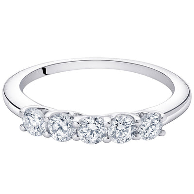 Lab Grown Diamond 1 2 Carat Total Trellis Ring Band In 14K White Gold Sizes 4 To 9 R63162 alternate view and angle