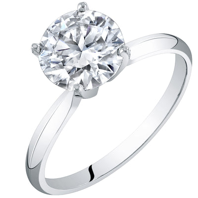 Moissanite Solitaire Engagement Ring 14K Gold 2 Carats