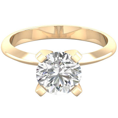 Moissanite Solitaire Engagement Ring 14K Gold 2 Carats