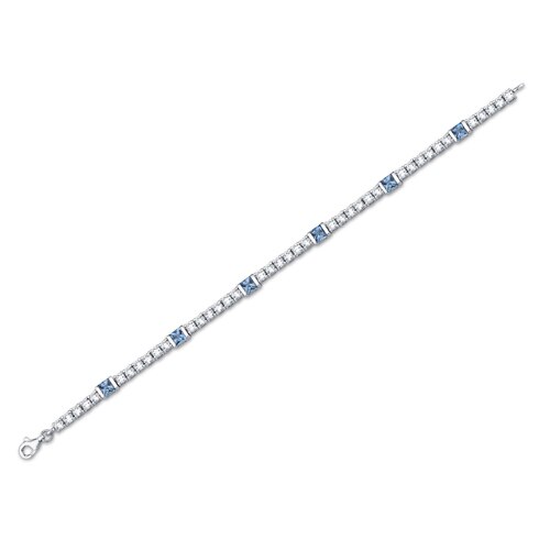 London Blue Topaz Bracelet Sterling Silver Princess 2.5 Carats