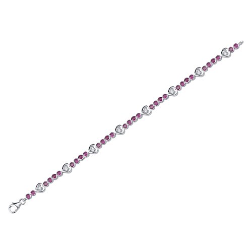 Ruby Bracelet Sterling Silver Round Shape 3.75 Carats