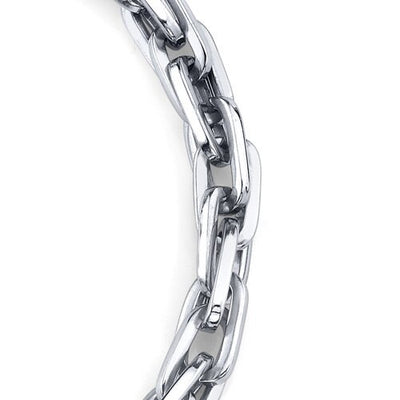 Debonair Flair: Steel Interlocked Rectangular Bracelet
