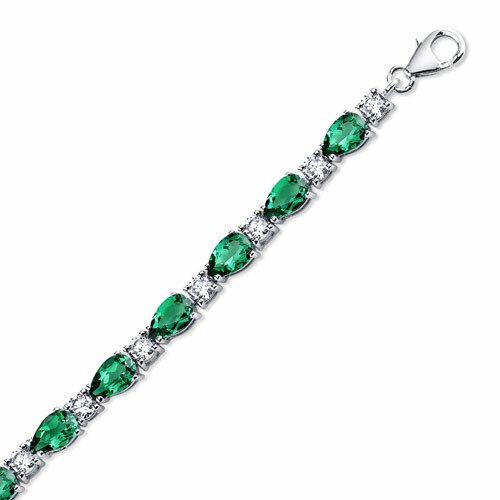 Colombian Emerald Sterling Silver selling Tennis Bracelet Bolo Style Delicate Teardrops Design Natural Gemstone Birthstone For May