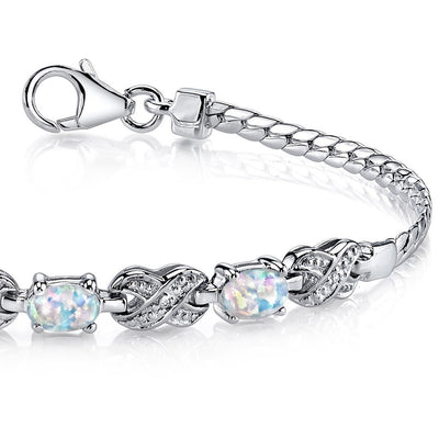 Opal Infinity Bracelet Sterling Silver Oval Shape 1.25 Carats