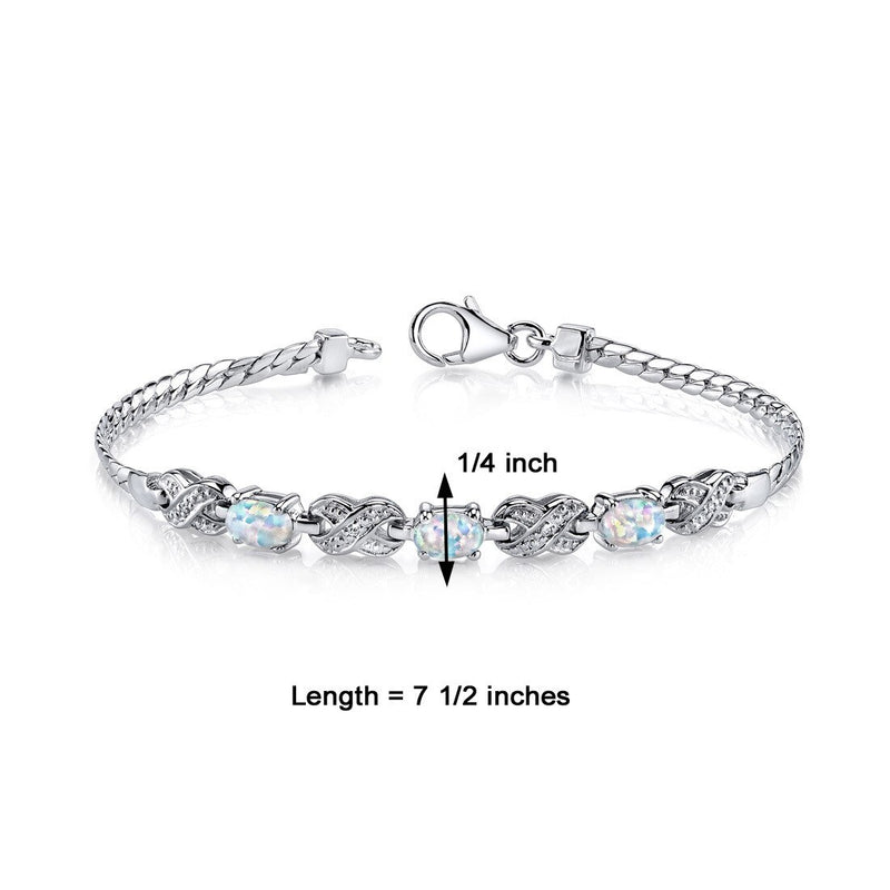 Opal Infinity Bracelet Sterling Silver Oval Shape 1.25 Carats