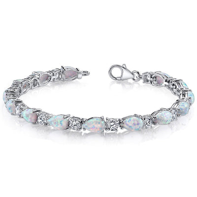 Opal Bracelet Sterling Silver Pear Shape 10 Carats SB4338