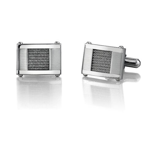 Stainless Steel Cable Design Cufflinks Style