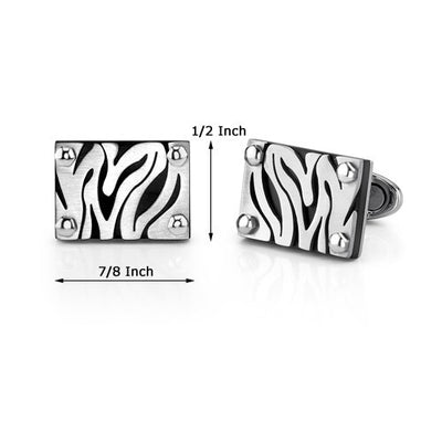 Stainless Steel Zebra Pattern Cufflinks Style