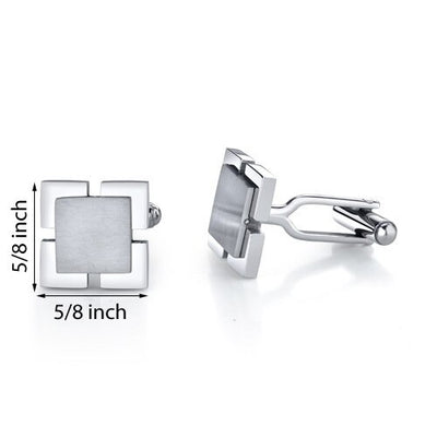 Ultimate Personality: Steel Dual-Tone Square Cufflinks