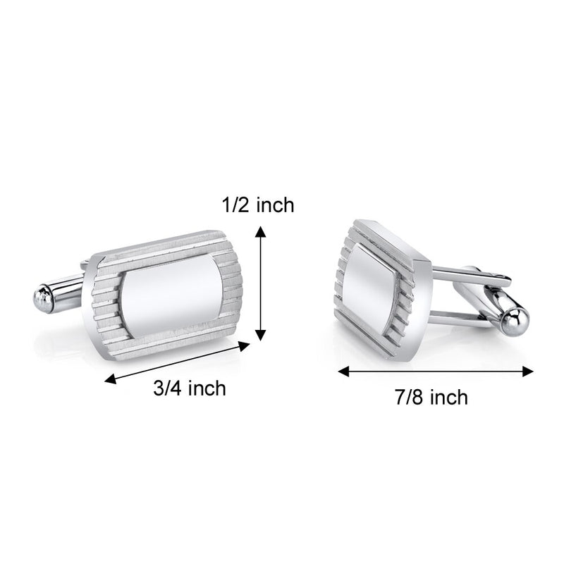 ID Style Lined Stainless Steel Cufflinks