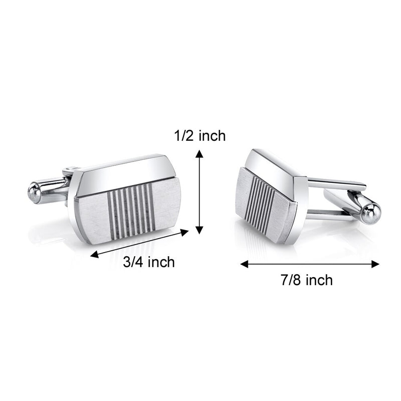 Abstract Modern Layered Stainless Steel Cufflinks